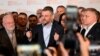 Kandidat za predsjednika Slovačke Peter Pellegrini govori u svom sjedištu na dan objave rezultata predsjedničkih izbora u Bratislavi, Slovačka, 7. aprila 2024.