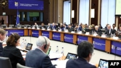 FILE - High Representative of the Union for Foreign Affairs and Security Policy, and Vice-President of the European Commission, Josep Borrell (2ndR) opens an Informal Foreign Affairs Council (Development Ministers) in Brussels, Feb. 12, 2024.