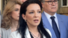 Predsednica Anketnog odbora Marinika Tepić na konferenciji za novinare ispred stare Skupštine