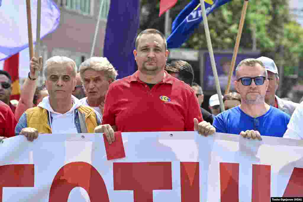 Протест на обединетите синдикати за поголеми работнички права, под мотото „Ние работниците“. Скопје, 1ви Мај, 2024 