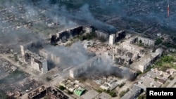 烏克蘭哈爾科夫地區被俄羅斯攻擊摧毀的樓房。 (6月2日)