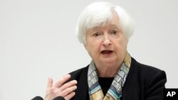FILE - Menteri Keuangan Janet Yellen menjawab pertanyaan dari wartawan selama konferensi pers di Toki Messe di Niigata, Jepang, Kamis, 11 Mei 2023. (AP/Shuji Kajiyama, Pool)