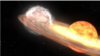 Una ilustración de la NASA muestra cómo podría verse la erupción de nova de la distante T CrB. La agencia espacial estadounidense dice que la nova debería ser visible a simple vista y ocurrir en cualquier momento desde ahora hasta septiembre.