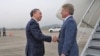 Taiwanese Vice Minister of Foreign Affairs Alexander Tah-ray Yui shakes hands with Michael McCaul, the chairman of the U.S. House Foreign Affairs Committee, at an airport in Taiwan in this handout released April 6, 2023. (Ministry of Foreign Affairs of Taiwan/Handout via Reuters)