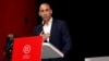 El presidente de la Real Federación Española de Fútbol, Luis Rubiales, durante una conferencia de prensa el 25 de agosto de 2023.