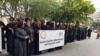 Juízes angolanos fazem protesto silencioso em Luanda, Angola.