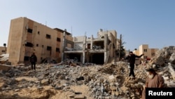 Picha ya eneo lililoharibiwa na makombora ya Israel huko Gaza. Kutoka maktaba.