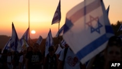 Families and supporters of Israeli hostages held by Hamas since October 7 march toward Jerusalem, in an attempt to pressure their government to negotiate a deal to release their loved ones, on July 11, 2024.