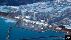 Pembangkit listrik tenaga nuklir Fukushima Daiichi di Kota Okuma, prefektur Fukushima, utara Tokyo, pada 17 Maret 2022. (Shohei Miyano/Kyodo News via AP)