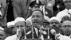 مارٹن لوتھر کنگ جونیئر 28 اگست 1963 کو واشنگٹن میں لنکن میموریل میں 'I Have a Dream' تقریر کے دوران مارچ کرنے والوں سے خطاب کر رہے ہیں۔ فوٹو اے ہی
