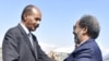 ኣብ ማዕርፎ ነፈርቲ ኣስመራ፡ ፕረዚደንት ኢሳይያስ ኣፈወርቂን ፕረዚደንት ሓሰን ሸክ ማሕሙድን 