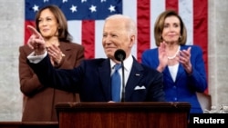 U.S. President Joe Biden delivers the State of the Union address at the U.S. Capitol in Washington, DC, U.S, March 1, 2022. (Saul Loeb/Pool via REUTERS)