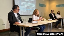 Conferencia de la organización defensora de Derechos Humanos PROVEA en Caracas, Venezuela.