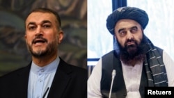 د طالبانو د حکومت د بهرنیو چارو سرپرست وزیر امیرخان متقي او د ایران د بهرنیو چارو وزیر امير عبداللهيان