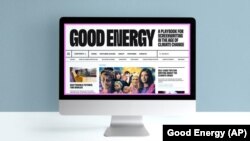 In this undated photo provided by Good Energy, the online resource “Good Energy: A Playbook for Screenwriting in the Age of Climate Change" is shown on a computer. (Good Energy via AP)