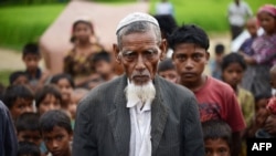 This picture taken on October 10, 2012 shows an elderly Muslim Rohingya man pictured outside his tent at the Dabang Internally Displaced Persons (IDP) camp, located on the outskirts of Sittwe, capital of Burma's western Rakhine state.