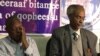 Merara Gudina and Beyene Petros of Medrek at a Press Conference in Addis Ababa May 2015
