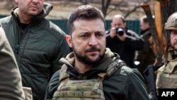 Volodymyr Zelensky à Bucha, au nord-ouest de Kiev, le 4 avril 2022.