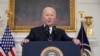 El presidente Joe Biden reacciona en la Casa Blanca al ataque sorpresa de Hamás a Israel, el 7 de octubre de 2023.
