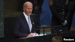 Predsjednik Joe Biden obraća se 77. zasjedanju Generalne skupštine UN u New Yorku, 21. septembra 2022. 