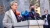 Palmer i Eichhorst tokom konferencije za medije u Neumu, gdje su sa bh. političarima razgovarali o izmjenama Izbornog zakona BIH, 30. januar 2022.