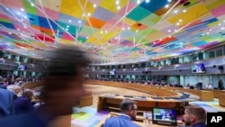 Pertemuan para menteri energi Uni Eropa di gedung Dewan Eropa di Brussels, Jumat, 9 September 2022. (AP/Olivier Matthys) 