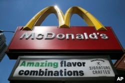 The marquee advertises a new selection of crafted sandwiches at a McDonald's restaurant in Chicago, June 1, 2017.