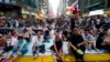 Pro-democracy protesters gather in the Mong Kok district of Hong Kong, Sept. 30, 2014. 
