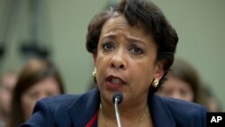 Attorney General Loretta Lynch testifies on Capitol Hill in Washington, Tuesday, July 12, 2016, before the House Judiciary Committee.