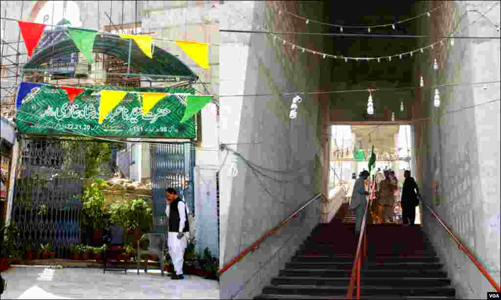 عبداللہ شاہ غازی کے مزار کا نیا اور پرانا مرکزی دروازہ