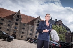 Denmark's Prime Minister Mette Frederiksen addresses the media regarding U.S. President Donald Trump's cancellation of his visit to Denmark, in Copenhagen, Denmark, Aug. 21, 2019.