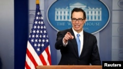 El secretario del Tesoro de EE.UU., Steven Mnuchin, delineó el plan del presidente en materia impositiva.