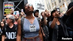 Une manifestation pour plus de justice raciale, à New York, 14 août 2017. 