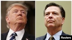 Presiden AS Donald Trump (kiri) dan James Comey, mantan Direktur FBI (foto: ilustrasi).