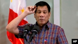 FILE - Philippine President Rodrigo Duterte.