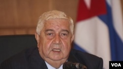 Menteri Luar Negeri Suriah, Walid al-Moallem (foto: dok). Kementerian Luar Negeri Suriah menolak pengiriman pasukan Arab ke Suriah.