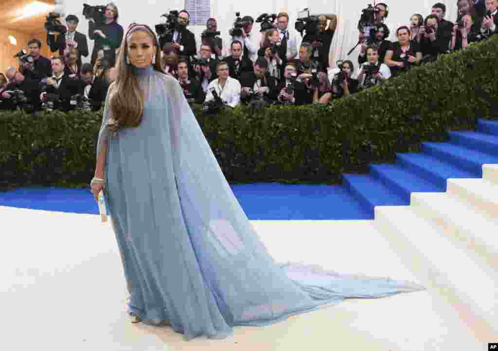 Jennifer Lopez attends The Metropolitan Museum of Art's Costume Institute benefit gala celebrating the opening of the Rei Kawakubo/Comme des Garçons: Art of the In-Between exhibition on May 1, 2017, in New York.