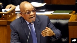 Le président Jacob Zuma de l'Afrique du Sud, 17 mars 2016.