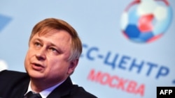 Alexei Lavrichtchev, responsable de la sécurité pour la Coupe du Monde Russie 2018, lors d'une conférence de presse à Moscou, le 6 juin 2018.