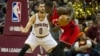 Pascal Siakam, pivot camerounais des Toronto Raptors, à droite, face à Kevin Love des Cavaliers, Cleveland, le 13 octobre 2016. 