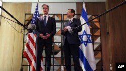 美国国务卿布林肯与以色列总统伊萨克·赫尔佐格在特拉维夫举行会晤。(2024年8月19日)