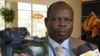 South Sudan's ruling Sudan People's Liberation Movement party secretary general Pagan Amum talks to the media during meeting with Sudan in Addis Ababa, Ethiopia, May 31, 2012. 