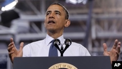 President Barack Obama speaks at Washington-Lee High School in Arlington, Virginia, May 4, 2012.