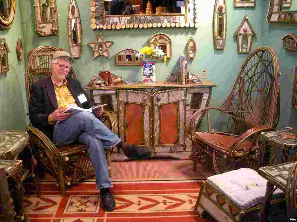Twig furniture by Bill Perkins at the 2013 Smithsonian Craft Show.