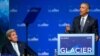 President Barack Obama, right, accompanied by Secretary of State John Kerry, left, speaks at the Global Leadership in the Arctic: Cooperation, Innovation, Engagement and Resilience (GLACIER) Conference at Dena’ina Civic and Convention Center in Anchorage,