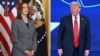 (Photo montage créé le 25 octobre 2024) La vice-présidente Kamala Harris, à la Maison Blanche, à Washington, DC, le 26 septembre 2024. L'ancien président Donald Trump, à Miami, en Floride, le 16 octobre 2024.
