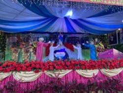 Altar a la virgen María en Managua con motivo de la fiesta católica de La Gritería. Foto de Daliana Ocaña, VOA.