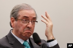 FILE - Eduardo Cunha, president of of Brazil’s Chamber of Deputies.