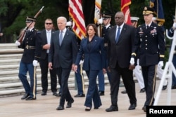 President Joe Biden and First Lady Jill Biden Participate in a Wreath Laying Ceremony in Arlington National Cemetery