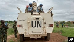 Des soldats de la paix de la Mission des Nations Unies à Bentiu, au Soudan du Sud, le 18 juin 2017.